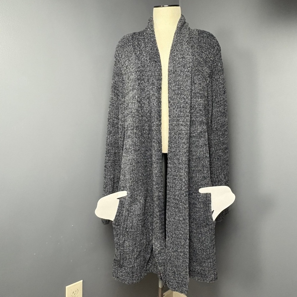 Barefoot Dreams CozyChic Lite Open Front Gray‎ Cardigan Women 3X Soft Minimalist - Picture 15 of 15
